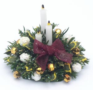 Dollshouse Miniature Christmas Snowball Table Arrangement